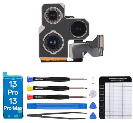 CYKJGS for iPhone 13 Pro 13 Pro Max Camera Replacement Rear Camera 12MP HD Video HDR Photo Main Camera Flex Cable Lens Module with Full Repair Tools Kit A2483 A2636 A2638 A2639 A2484 A2641 A2643