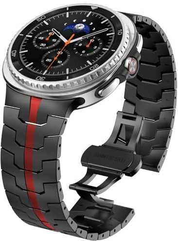 Hgsxst Metallarmbänder für Samsung Galaxy Watch 8 Armband 40mm 44mm/8 Classic 46mm,No Gap Business Edelstahlarmband Metall Ersatzarmband Armbänder für Samsung Watch 8 Armband 40 44 mm