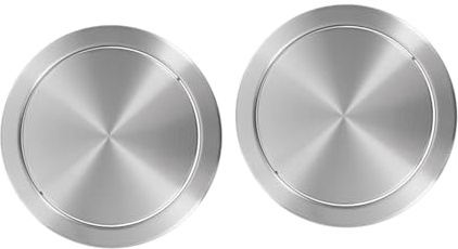 POPETPOP 2 Pièces Couvercles Encastrés Acier Inoxydable pour Poubelle de Comptoir Couvercles à Battant à Fermeture Automatique Ronds pour Cuisine Salle de Bain Bureau et Usage Commercial