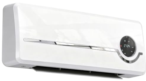 HOMCOM Chauffage Mural en Céramique 1000/2000W Radiateur Électrique Blanc | Ventilateur, Thermostat, Programmable Hebdomadaire, Oscillation, Détection de Fenêtre Ouverte, Minuterie 24 H, Télécommande