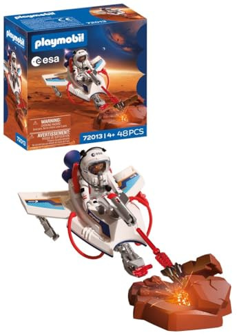 PLAYMOBIL Space ESA Space Glider | Astronauta - Veicolo volante con funzione di tiro e braccio afferrante | | Set di giocattoli di alta qualità | Divertimento per bambini dai 4 anni in su | 72013
