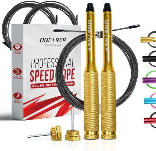 Comba Crossfit Profesional ONE REP - Aluminio, 2 Cables, Boxeo, Fitness