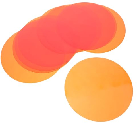 COHEALI Pellicola Autoadesiva per Illuminazione LED da 10 Pezzi, Filtro Rotondo in Pet Arancione per Correzione Colore e Diffusione Luce Calda, Facile Installazione per Ambienti e Lampade