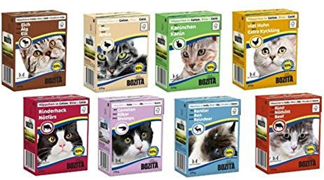 48 x 370g Bozita Katzenfutter in Gelee oder Sauce - Mixpaket