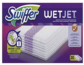 Swiffer Wetjet Besen Spray Refill Reinigungstücher für alle Böden, Holz, 2er Pack (2 x 20 Stück)