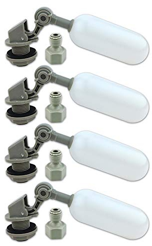 Finerfilters Adjustable Float Valve 1/4 for Reverse Osmosis, Aquariums, Hydroponics, Automatic Feeders (4 Pack)