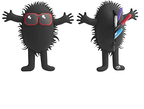 Tinc Character Silicone Kids Pencil Case, Soft-Touch, School Pencil Case for Boys and Girls, Black, Large Capacity