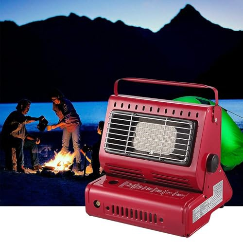 Yinleader Chauffage à gaz en céramique, pour extérieur, camping, camping, camping, en céramique, 1,3 kW, couleur rouge