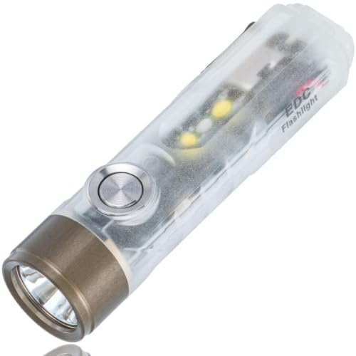 RovyVon Aurora A7 G4 7075 USB C Rechargeable Keyring Torch 650 High Lumens Bright EDC Keychain Flashlight, White/365nmU Versatile Sidelights for Camping, Walking Dog, Night Running