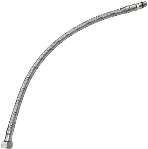 AERZETIX - Flexible Schlauchleitung für Mischbatterie, weiblich 3/8'' - männlich M10, Länge 400mm, Silber, Gummi-Edelstahl, Einzelschlauch, WC, Küche, Badezimmer