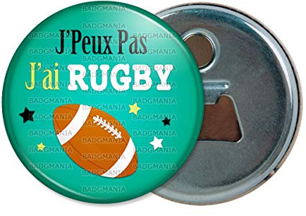 Badgmania Décapsuleur Aimanté Magnet | J'Peux Pas J'Ai Rugby | Ouvre Bouteille Refrigerateur | Idée Cadeau
