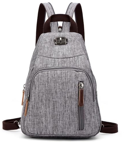 DORRISO Damen Rucksäcke Mode Tagesrucksäcke Kleiner Schulranzen Leicht Schultertaschen Handtasche Reise Schulter Tasche Tourismus Beiläufig Outdoor Frauen Rucksack Grau