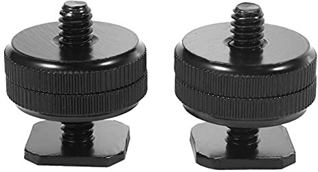 Wresetly 1/4 Pulgada-20 Adaptador de Montaje en Zapata Tornillo de Trípode a Flash Zapata para Perfordora Cámara DSLR (2 Paquetes)