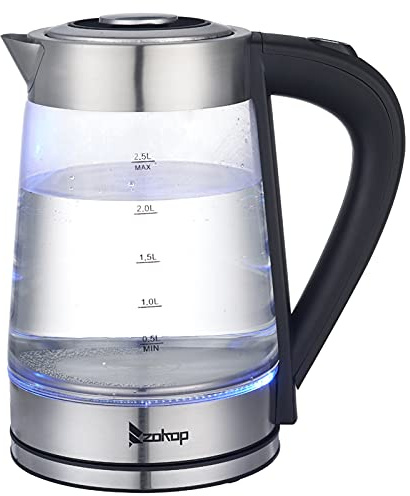 HD-250 220V 2000W 2.0L Electric Glass Kettle UK Plug LED Lighting, Boil Dry and Overheat Protection Electric Kettles and Hot Water Dispensers
