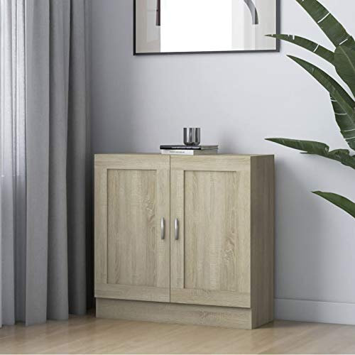 LAPOOH Bücherschrank, Standregal, Bücherregal, Aktenregal, Ordnerregal, Büroregal, Regal Für Ordner, Bookshelf, Sonoma-Eiche 82,5x30,5x80 cm Spanplatte