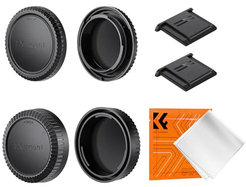 K&F Concept Rear Lens Cap + Fuji X Body Cap Cover for Fujifilm X-Pro2 X-Pro3 X-T2 X-T3 XT4 XT5 X-E4 X-T30 X-E2 X-E2s, X-E3, X-E4, X-A10, X-A7, X-A5 ..X Mount Camera Lens
