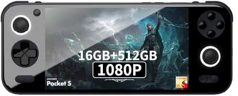 AYANEO Pocket S-6 Pollici 1440P Portatile Android Game Console 2560x1440 Tablet PC Videogiochi Console Snapdragon G3x Gen 2 CPU 16GB/512GB (nero)