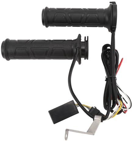 Puños Calefactables Ajustables para Motocicleta de 12V, Calentador de Manos para Manillar Antideslizante de Goma Suave, Empuñadura Calefactable Eléctrica