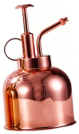 YARNOW 300ml Vintage Rose Gold Stainless Steel Succulent Watering Can Pump for Indoor Plants Small Plant Watering Bottle Gardening