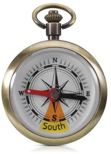 Compass,Retro Hollow Pattern Compass with Luminous Light，Shockproof Waterproof Brass Hollow Camping Survival Tools for Navigation Outdoor (Retro classic)