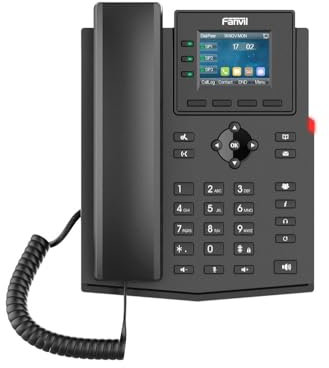 Fanvil X303 Teléfono VoIP de 2 hilos, pantalla en color de 2,4 pulgadas, compatible con conmutador Fanvil PN