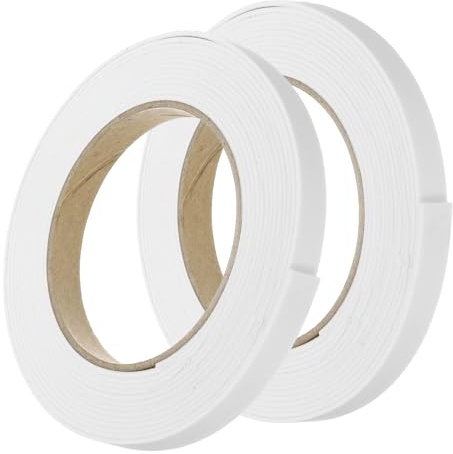 sourcing map 2 rollos de cinta de espuma de una sola cara extraíble de esponja EVA para montaje, tiras adhesivas fuertes (blanco, 13 pies x 1/2 pulgadas x 1/16 pulgadas) para decoración de póster para