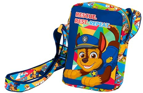 PAW PATROL Kindertasche, Umhängetasche mit Chase Skye Marshall und Rubble Design, Verstellbare Handtasche, Geschenk für Jungen und Mädchen