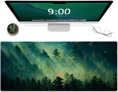 Grand Tapis de Souris Gaming Mouse Pad XXL 900x400x3mm avec Base en Caoutchouc antidérapant Extended XXL Long Clavier Pad de Table Grand Tapis de Souris Gamer (Paysage de Jungle Nature)