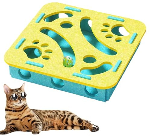 Puzzle Cat Toys - Interaktive Katzen-Box aus Filz Labyrinth - Stimulationsspender für Kätzchen Langeweile Training Zuhause Schlafzimmer Wohnzimmer Balkon Reise Geburtstag