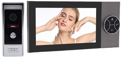 Système D'interphone Vidéo sans Fil, Kit de Caméra de Sonnette 1080P avec écran Tactile de 7 Pouces, Vision Nocturne, Serrure électrique, Idéal pour Les Appartements, Kit de Porte (Prise UE)