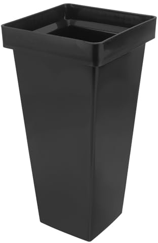 ASAKKURA Soporte para Paraguas de Plástico Resistente al Agua Espacio Útil Inferior, Diseño Simple y Creativo para Entrada o Porche, Cubo Organizador Negro