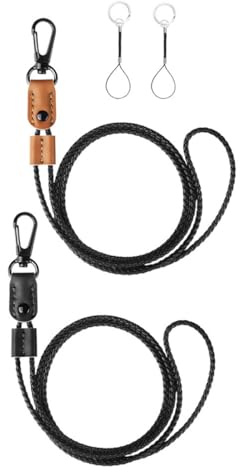 SOLUSTRE Tragbares Ausweis Lanyard aus Geflochtenem Pu Leder Multifunktionales Schlüsselband für Herren Praktisches und Schlichtes Design Geeignet für Hotel und Studentenausweise