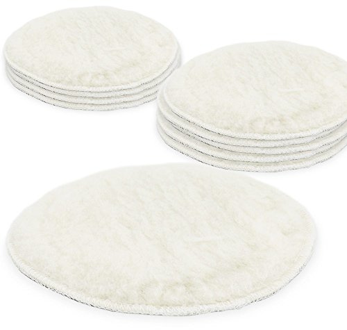 BITUXX® 150mm Polierpad Wollpad Polierfell Wollpuffer für Autopoliermaschinen (10x)