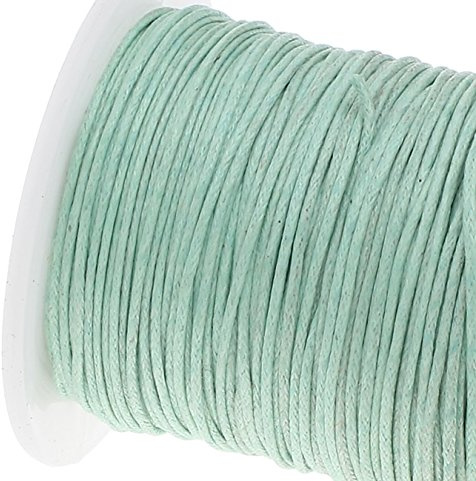 perlin – 75 M encerados algodón encerado cordón verde menta 1 mm joyas cordones Cera hilos Ideal para bisutería, C171