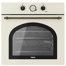 Teka HRB 6300 VN - Horno Multifunción SurroundTemp de 60 cm, Country Style Edition, 9 Funciones de Cocinado, Reloj Analógico con Programador, Color Vainilla