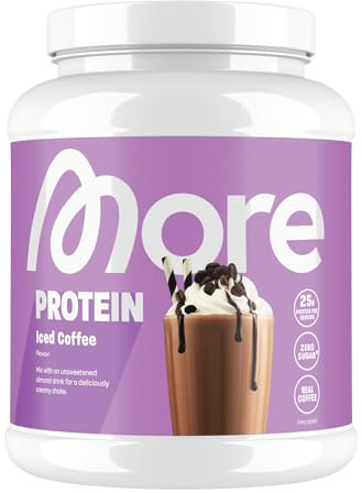 MORE NUTRITION MORE Protein, Eiskaffee, 600 g, Mix aus Whey Konzentrat und Casein, ideal zum Muskelaufbau und -erhalt, mit Laktase, geprüfte Qualität - made in Germany