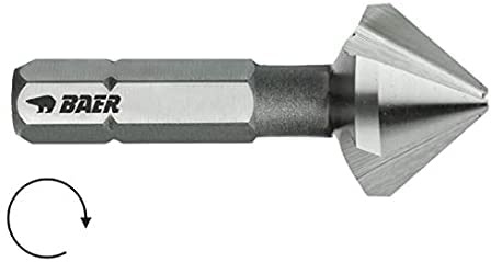 BAER HSSG 90° Bit-Kegelsenker 6,3 mm (für M 3) - für Akkuschrauber - Senkbohrer - Entgrater - Senker - Ansenker - Versenker
