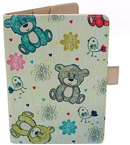 Protège Carnet De Santé Pour Bébé – Motif Ours – Format A5 15x21 cm – Rabats Pour Ranger Les Ordonnances