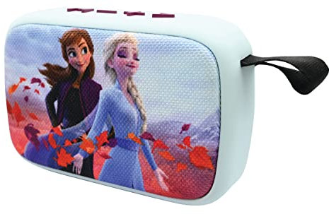 Lexibook- Disney La Reine des Neiges-Enceinte Portable Bluetooth, sans-Fil, Radio FM, USB, Carte TF, Batterie Rechargeable, Bleu/Violet, BT018FZ