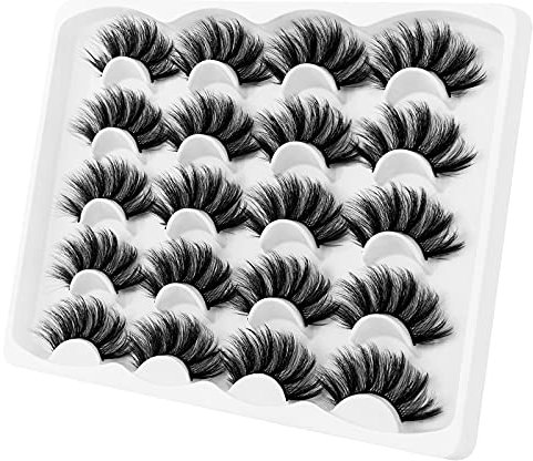 KOUSEI Falsche Wimpern 10 Paar Lange Faux Nerzwimpern Weiche Natürliche Dramatische Flauschige Gefälschte Wimper Handgefertigt Ohne Kleber