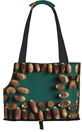 Tragetasche für kleine Hunde, mit Tannenzapfen, weiche Seiten, tragbare Katzen-Reisehandtasche