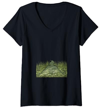 Damen Schnorchel Schnorchel Taucher Seegras Wiese Schnorchel T-Shirt mit V-Ausschnitt