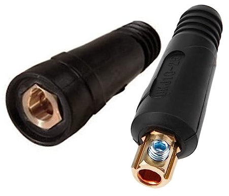 Lot de 2 connecteurs de machine à souder, câble de soudage noir, raccord rapide pour équipement de soudage TIG, DKJ10-25, mâle et femelle