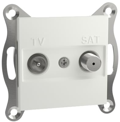 Schneider Electric Asfora TV-SAT-Durchgangsdose 8dB, EPH3470321D | Unterputz, 2 Ausgänge, weiss