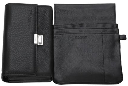 Set aus Profi Kellnergeldbörse mit Kellnertasche Taxibörse Kellnerbörse - J.Jones (Schwarz)
