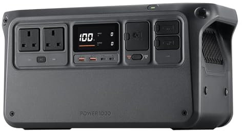 DJI Power 1000 Portable Power Station, 1024Wh LFP (LiFePO4) Battery, 70-Minute Fast Charging, 2200W Stable Output, Power Generator for Home, Camping & RVs, Off-grid, Power Outage