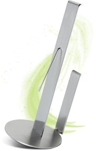 DEELIA® Küchenrollenhalter Silber | Mit Abroll-Bremse für einfache Blattentnahme | Küchenrollenhalter stehend | Papierrollenhalter Küche | Küchenpapierhalter | Küchenrolle Halter, Edelstahl
