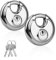 CHENYU 2 cerraduras colgantes de 70 mm, resistente a la intemperie, 4 candados con llave, acero inoxidable, plata, longitud de 25 mm, ideal para caravanas, garajes, almacenes