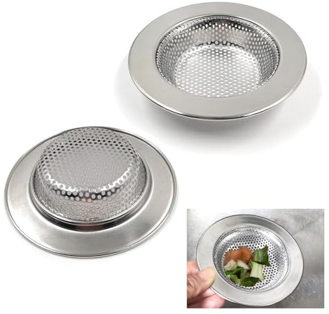 2pcs Sink Strainer,Kitchen Sink Plug,Shower Drain Cover,Kitchen Sink Strainer,Sink Strainer Basket,Kitchen Sink Drain Strainer,Sink Filter,Sink Food Catcher Stainless Steel 4.2