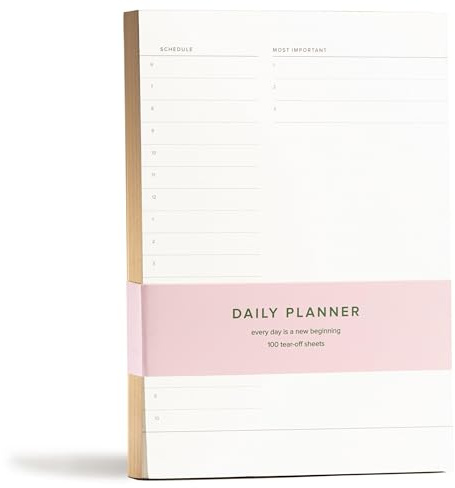 Daily To-Do List Notepad – Desk Pad for Work and Study, Gold, 8.25x5.85 Inches